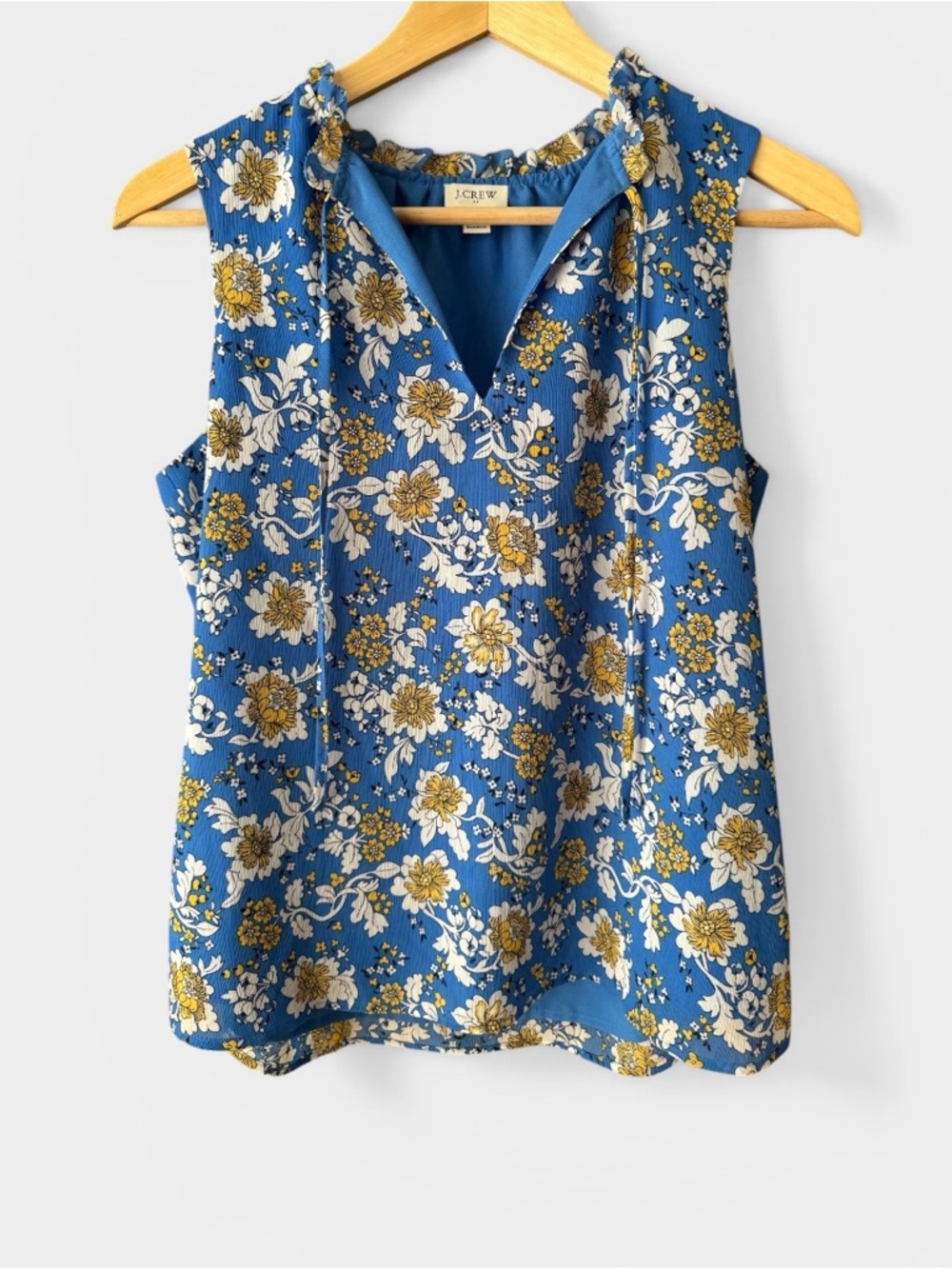 J Crew Women’s Blue Floral Sleeveless Top Blouse XS